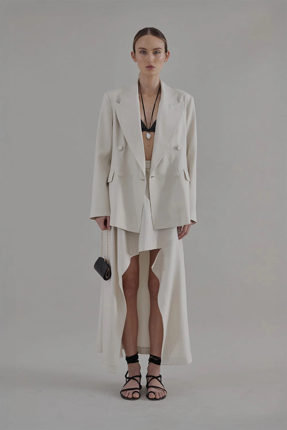 Elana Skirt in Oyster Classic Suit