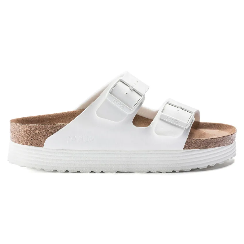 BIRKENSTOCK ARIZONA PLATFORM WHITE Iconic shock absorption Dynamic Traction Pattern