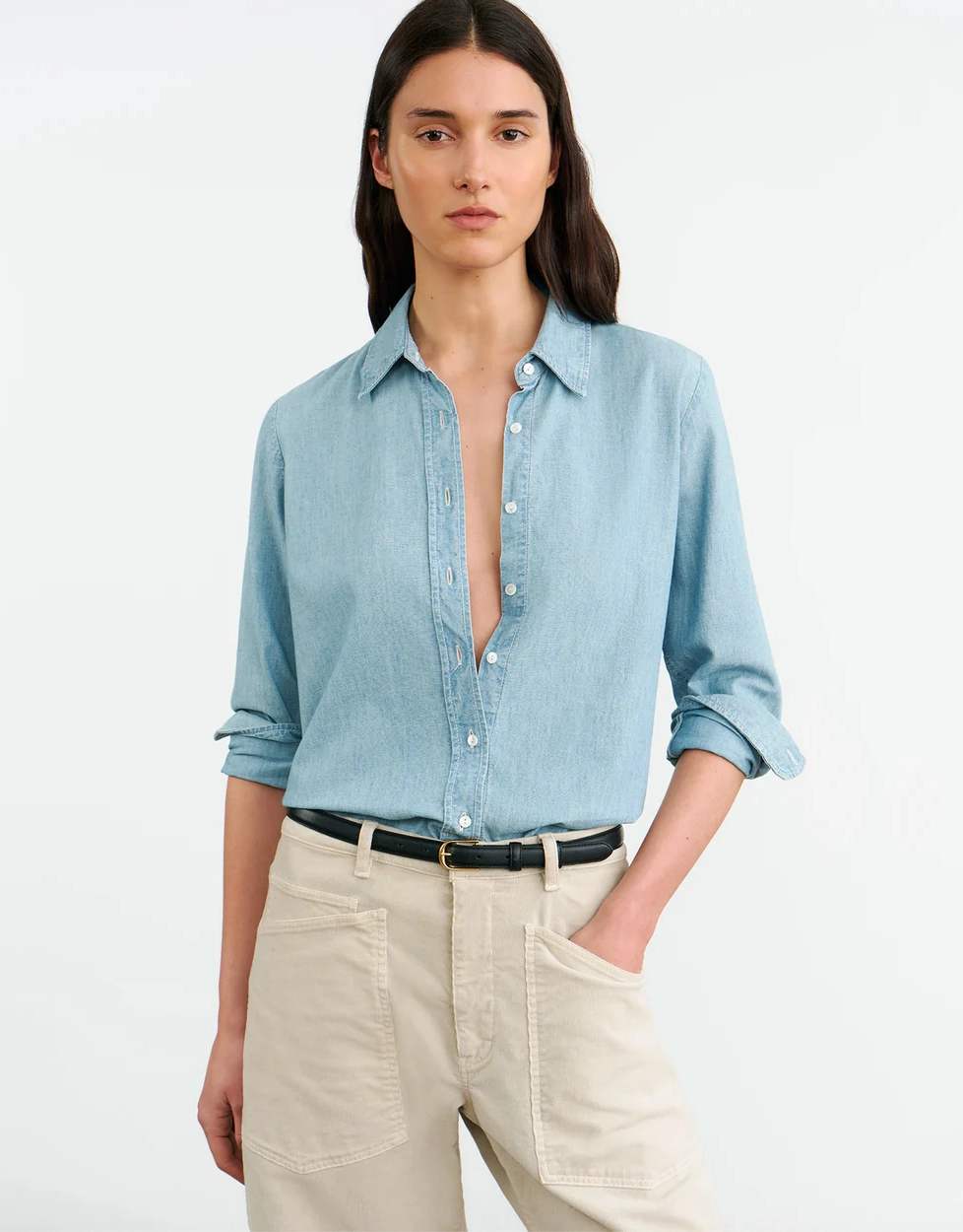 Monti Denim Shirt in Chambray Outdoor Activity Spring Glow