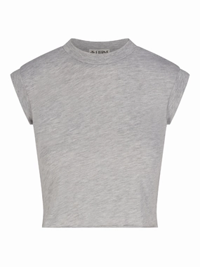 Cropped Muscle Tank in Heather Grey Comfortable Jacket