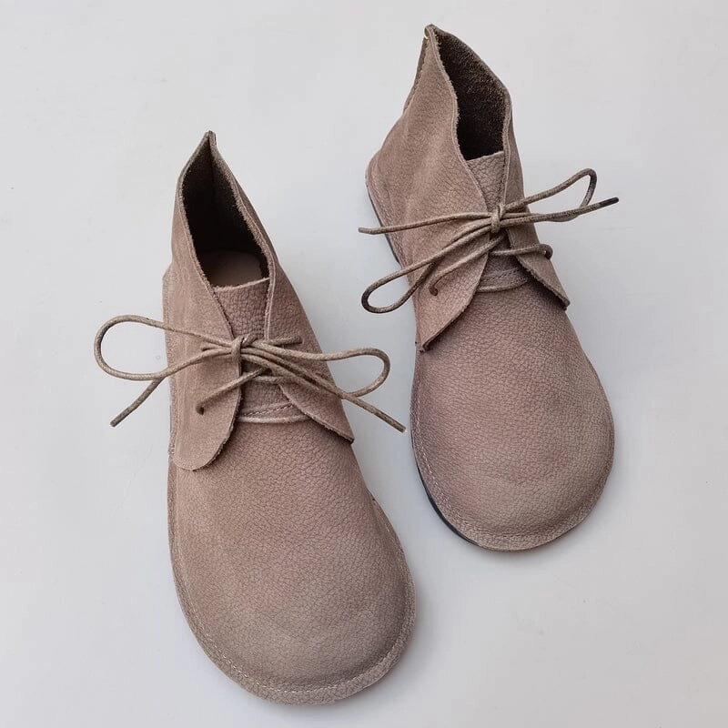 brand - recognition - level golf shoes Autumn Minimalist Retro Leather Flat Ankle Boots