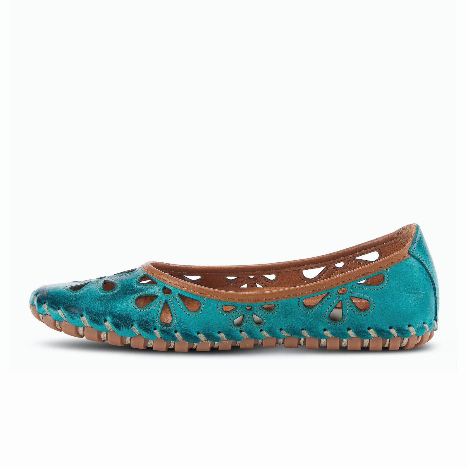 Spring Step Rayely Ballet Flat (Women) - Turquoise Bold Patterns Comfortable Waist Design