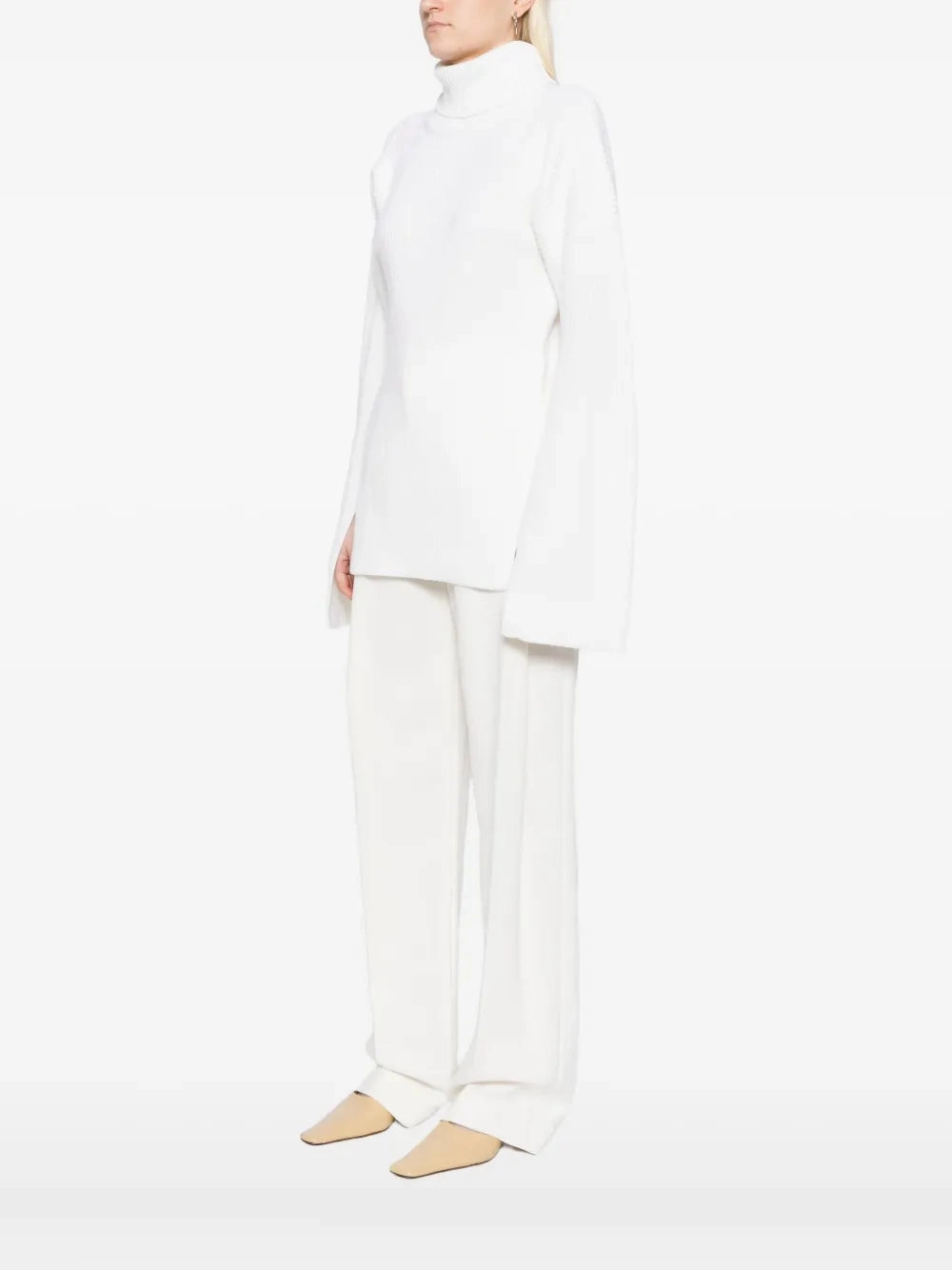 QuickDry Slit Sleeve Knit in Ecru