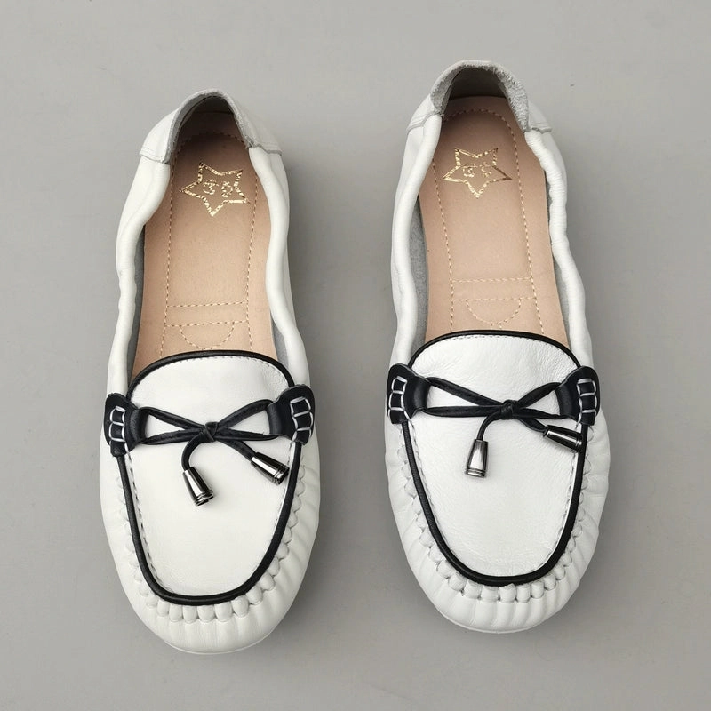 Elegant Top Leather Casual Shallow No Slip Soft Sole Slip On Shoes adults' choices Slip-resistant ease