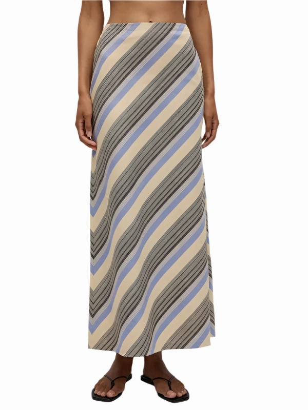 Elise Skirt in Marine Stripe Relaxing Design CompactWeave