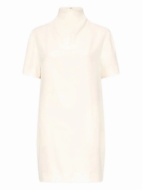 Soft Knit Elton Short Dress in Ivory