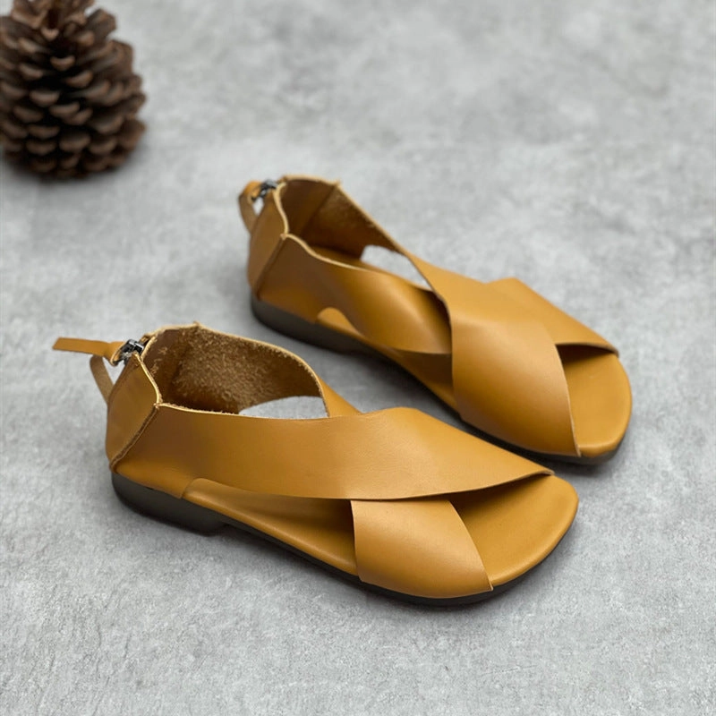 narrowest junior - style Women Summer Vintage Soft Handmade Leather Sandals