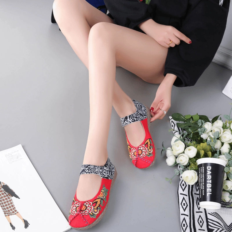 Embroidered Ethnic Style Flat Shoes High-performance