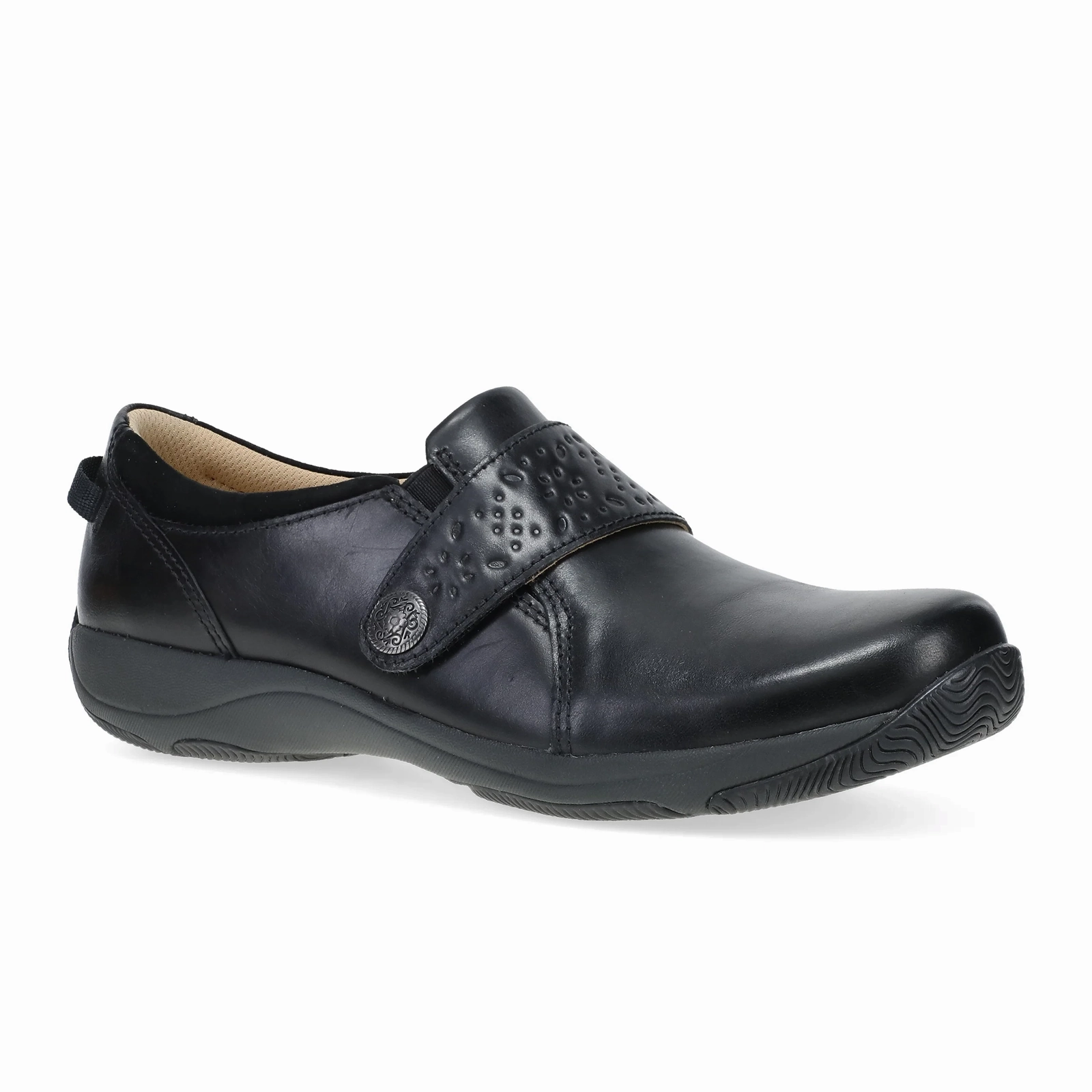 Lounge Style Dansko Sallie Slip On (Women) - Black Waxy Burnished