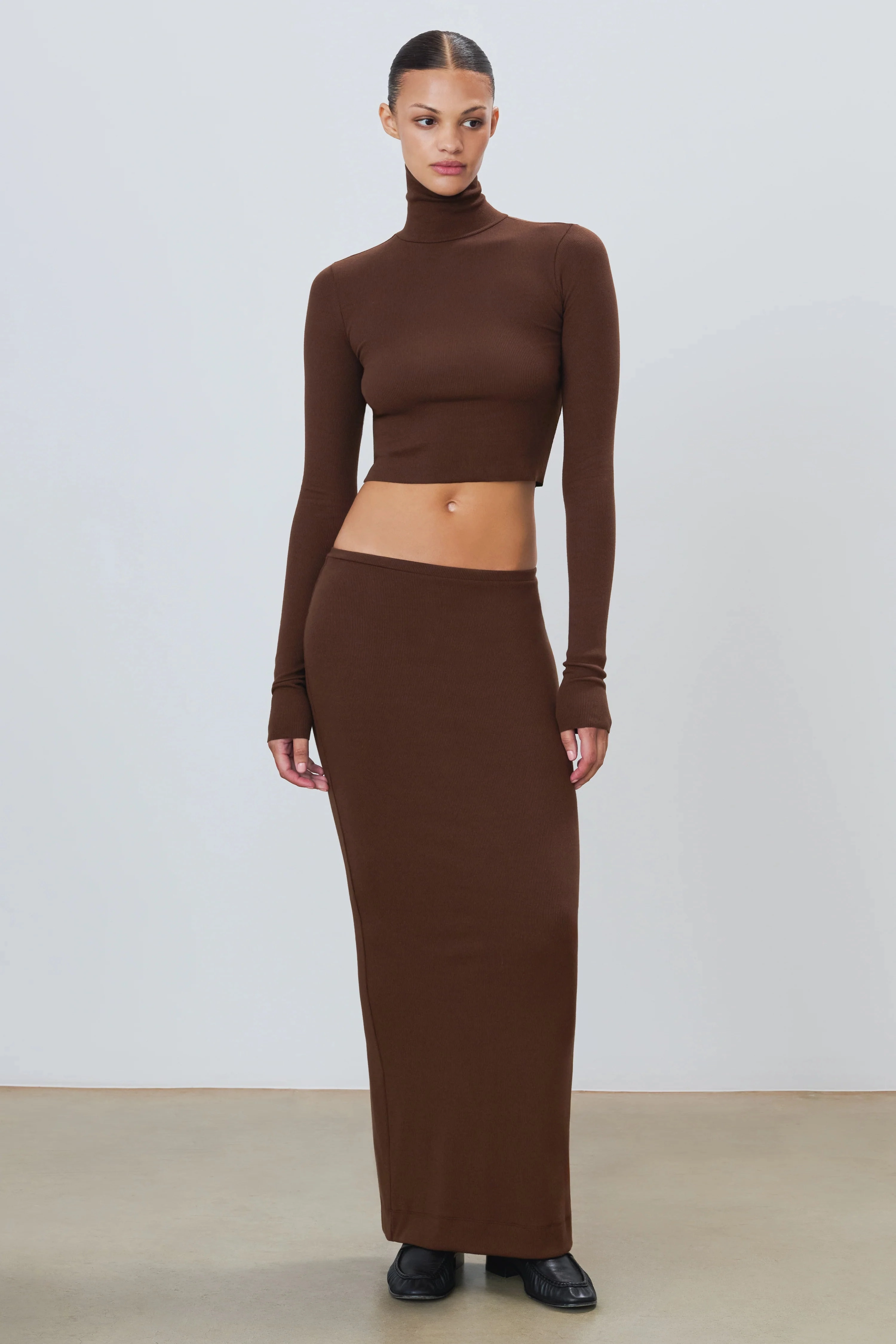 Emma Butter Rib Skirt in Chocolate Swim Easy