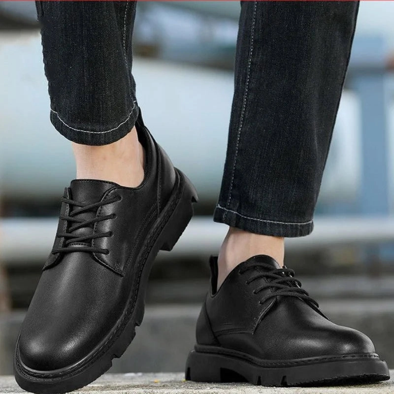 Chic Comfort Amazing Leather Casual Round Toe Social Shoe Male Black Men's Formal Shoes Business Cheap Clearance Liquidation Clothing 2024 Trend 39