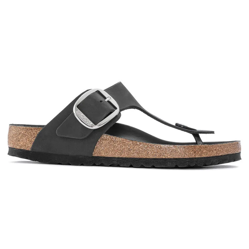 Classy comfort unisex shoes BIRKENSTOCK GIZEH BIG BUCKLE - BLACK