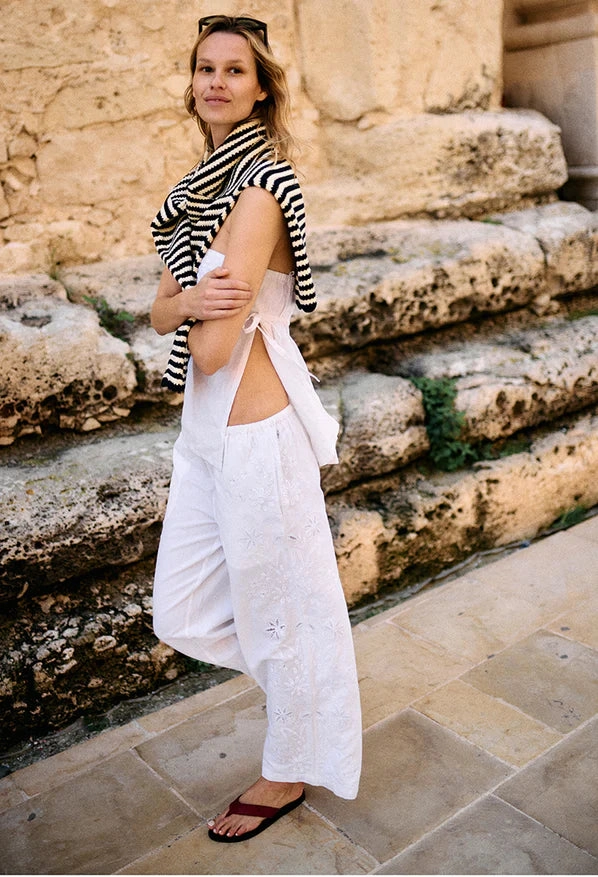 Ermanno Pant in White MoistureWicking Tech Mood