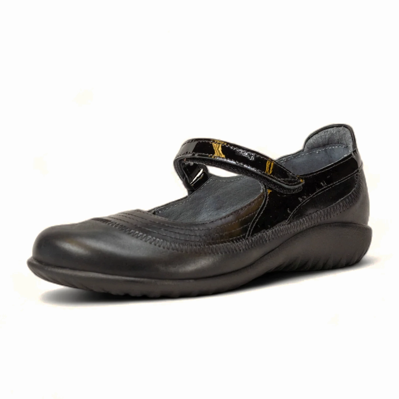 Effortless Piece Naot Kirei Mary Jane (Women) - Shiny Black/Black Patent/Black Madras
