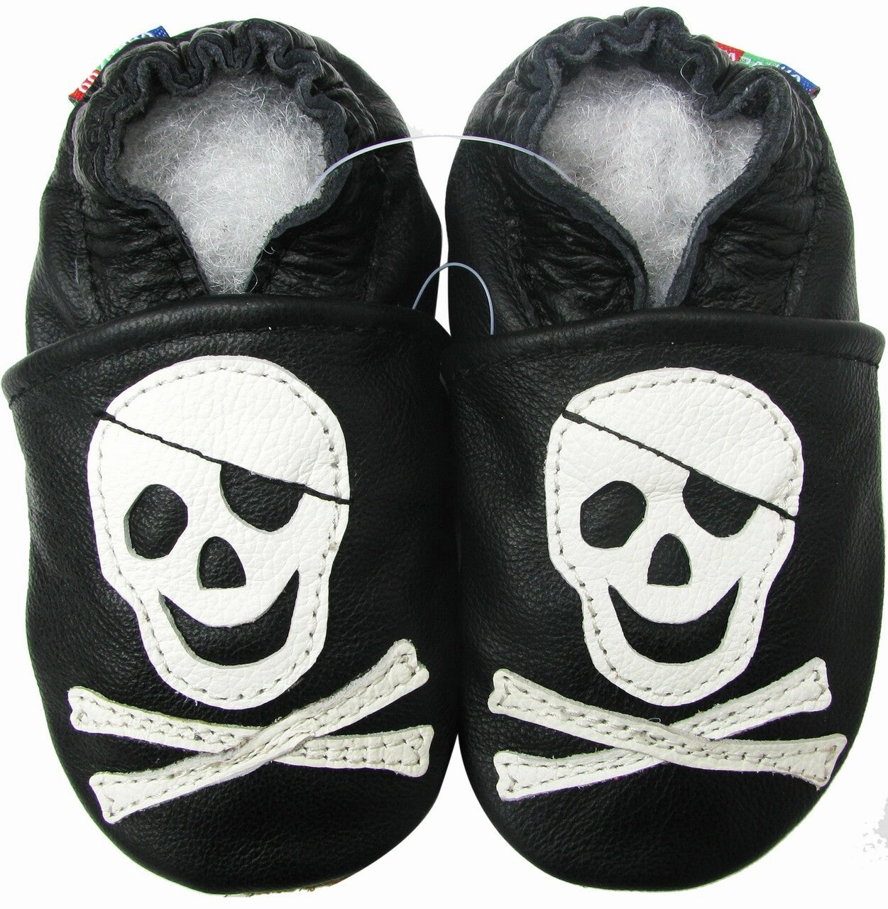 Pirate Black outdoor shoes up to 4 Years Rubber Sole Genuine Leather Baby Toddlers Kids Ankle Support Design Nice