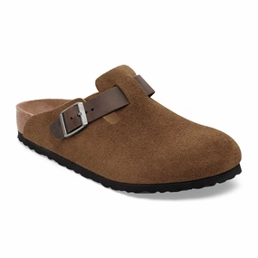 Birkenstock Boston Clog (Men) - Dark Tea Suede/Oiled Leather Refined Form Edgy vibes