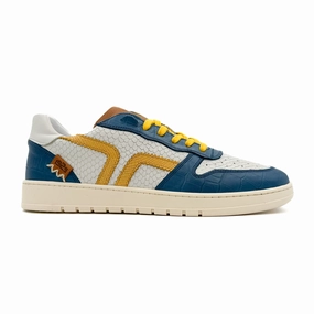 Kamo-Gutsu CAMPO 048 Sneaker (Men) - Blue/Ivory Print Pure Motion Versatile Wear