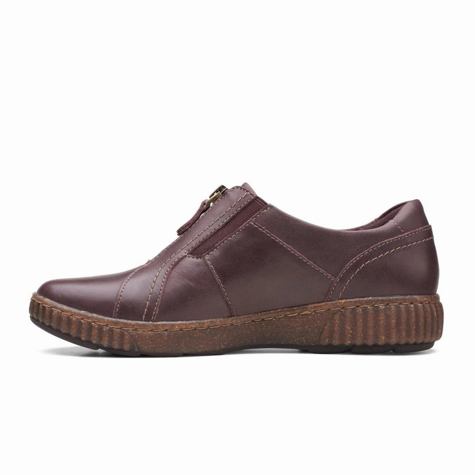 Art Spirit Wrap-Style Clarks Magnolia Zip Slip On (Women) - Burgundy Leather