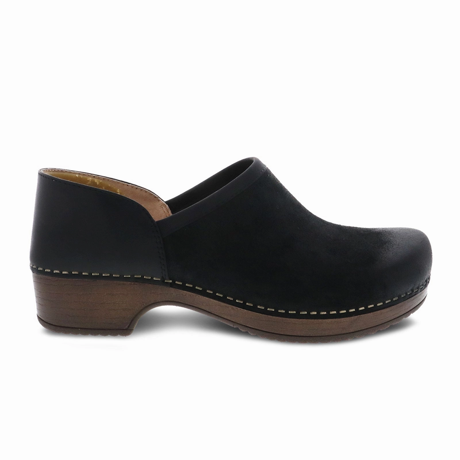 Seasonal Wear Fall Ready Dansko Brenna Clog (Women) - Black Burnished Suede