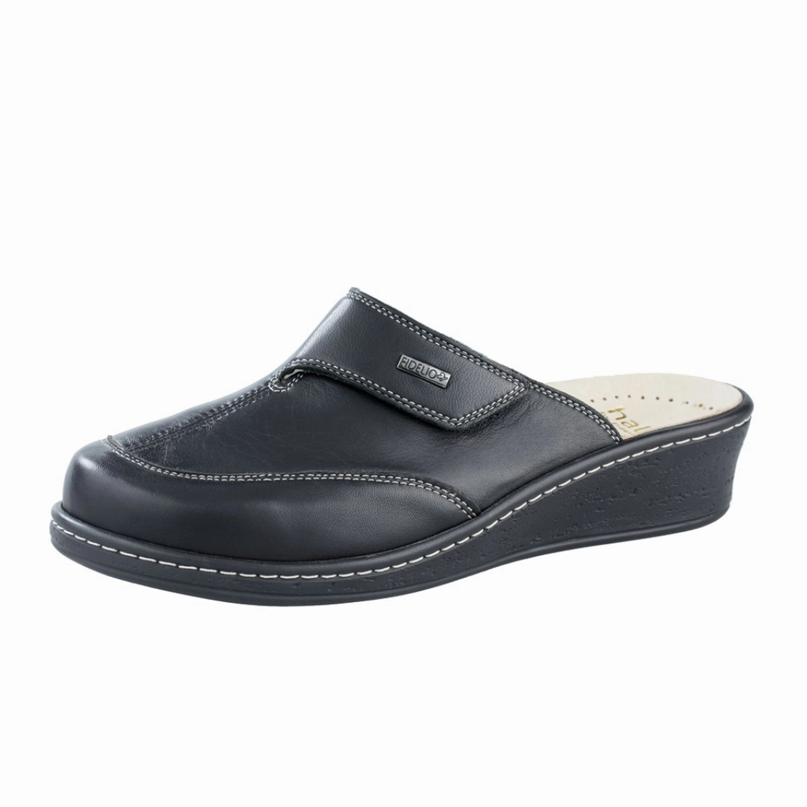 Fidelio Franni Clog (Women) - Black Chic and Cozy Wear Adjustable-Length