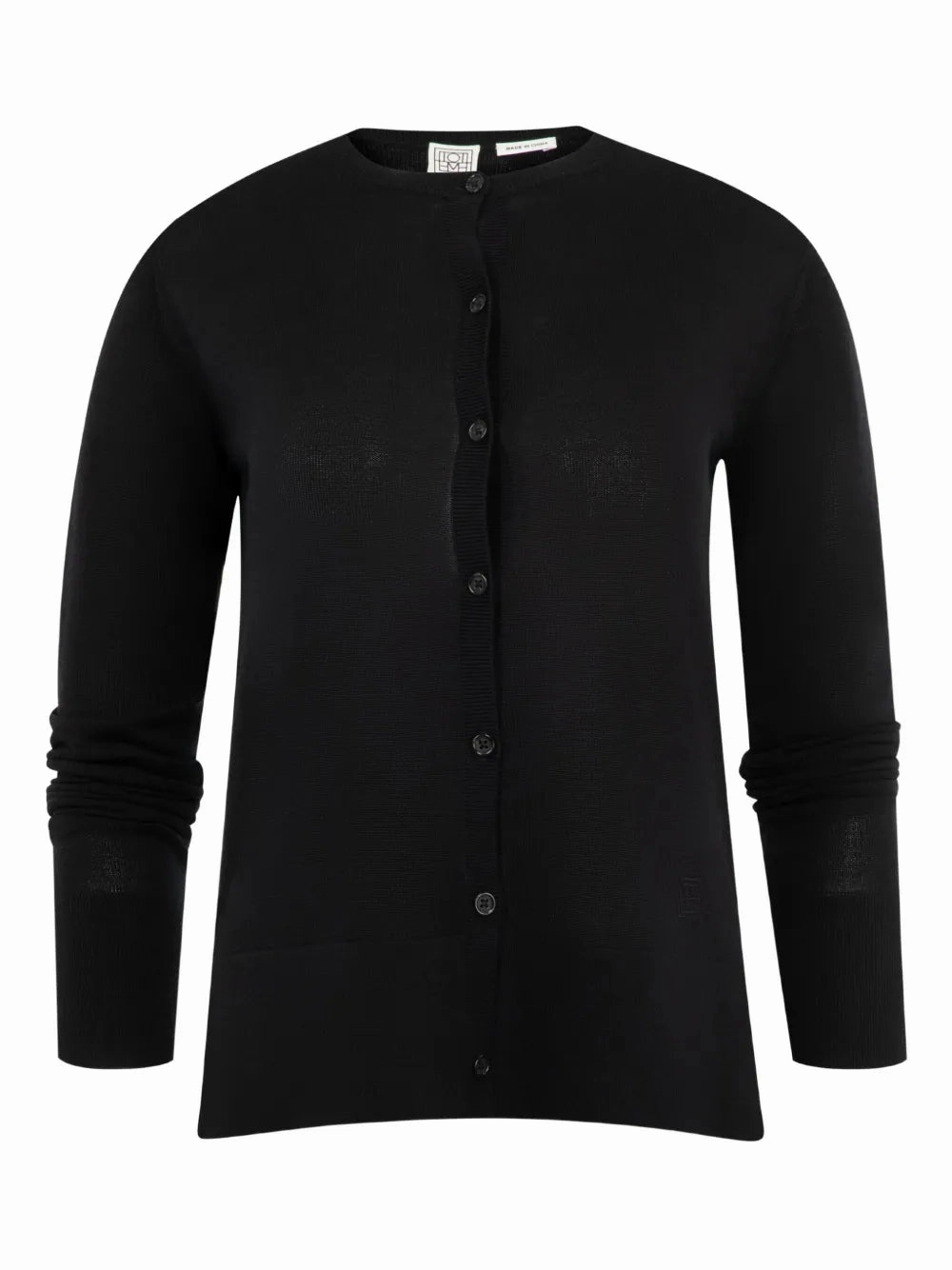 Fine Knit Cardigan in Black Comfort waistband Farm Glow