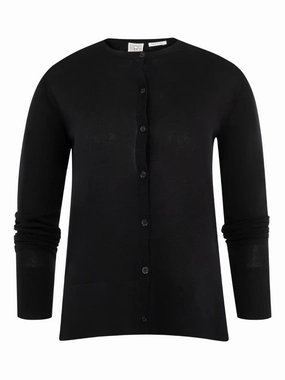 Fine Knit Cardigan in Black Comfort waistband Farm Glow