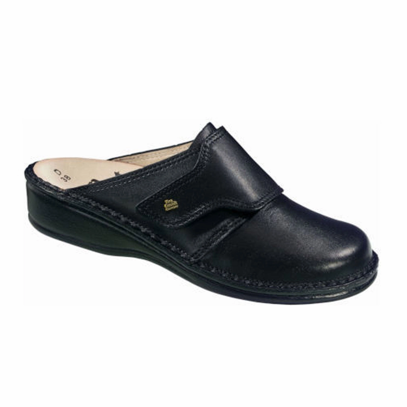 Finn Comfort Aussee Mule (Women) - Black Nappaseda Perfect Shape Embroidered-Detail