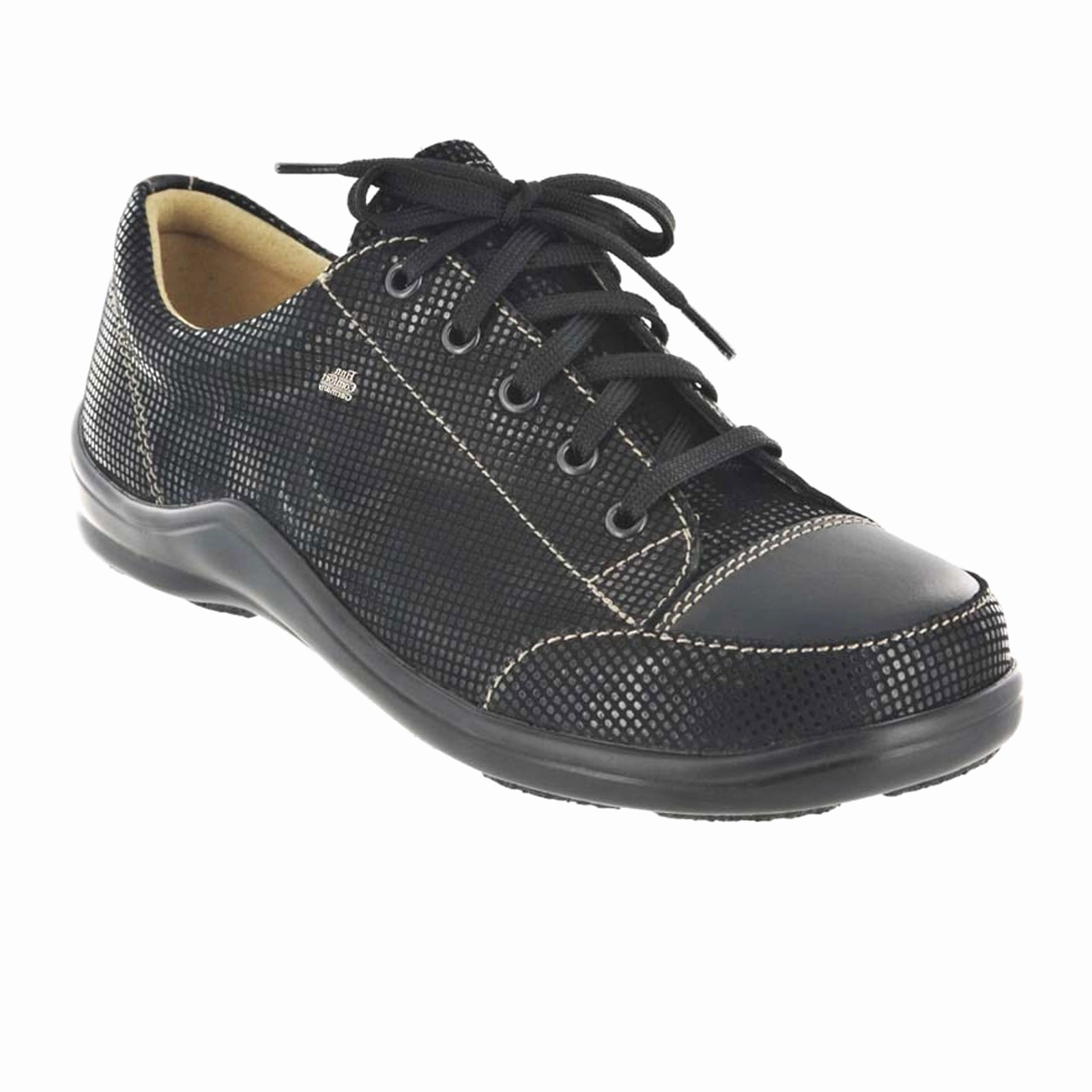 Smooth Layering Velvet-Touch Finn Comfort Soho-S Sneaker (Women) - Black Shimmer