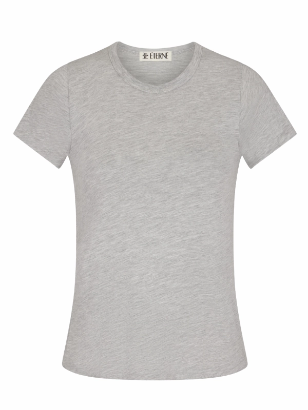 MoistureManagementSystem Fitted Crewneck Short Sleeve T-shirt in Heather Grey