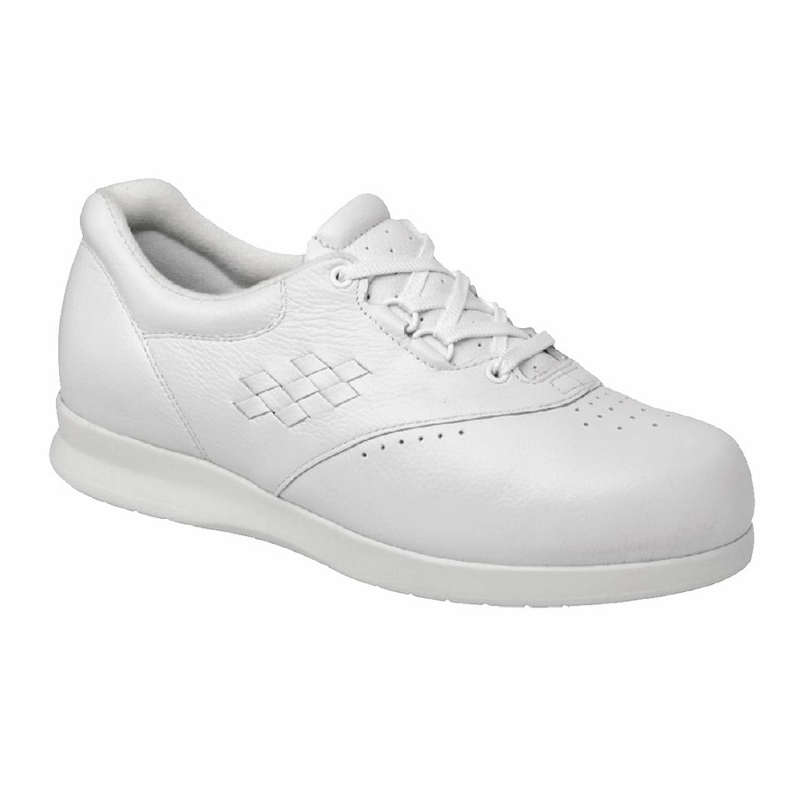 Drew Parade II Orthopedic Lace Up (Women) - White Leather Printed-Fabric Classic Layering