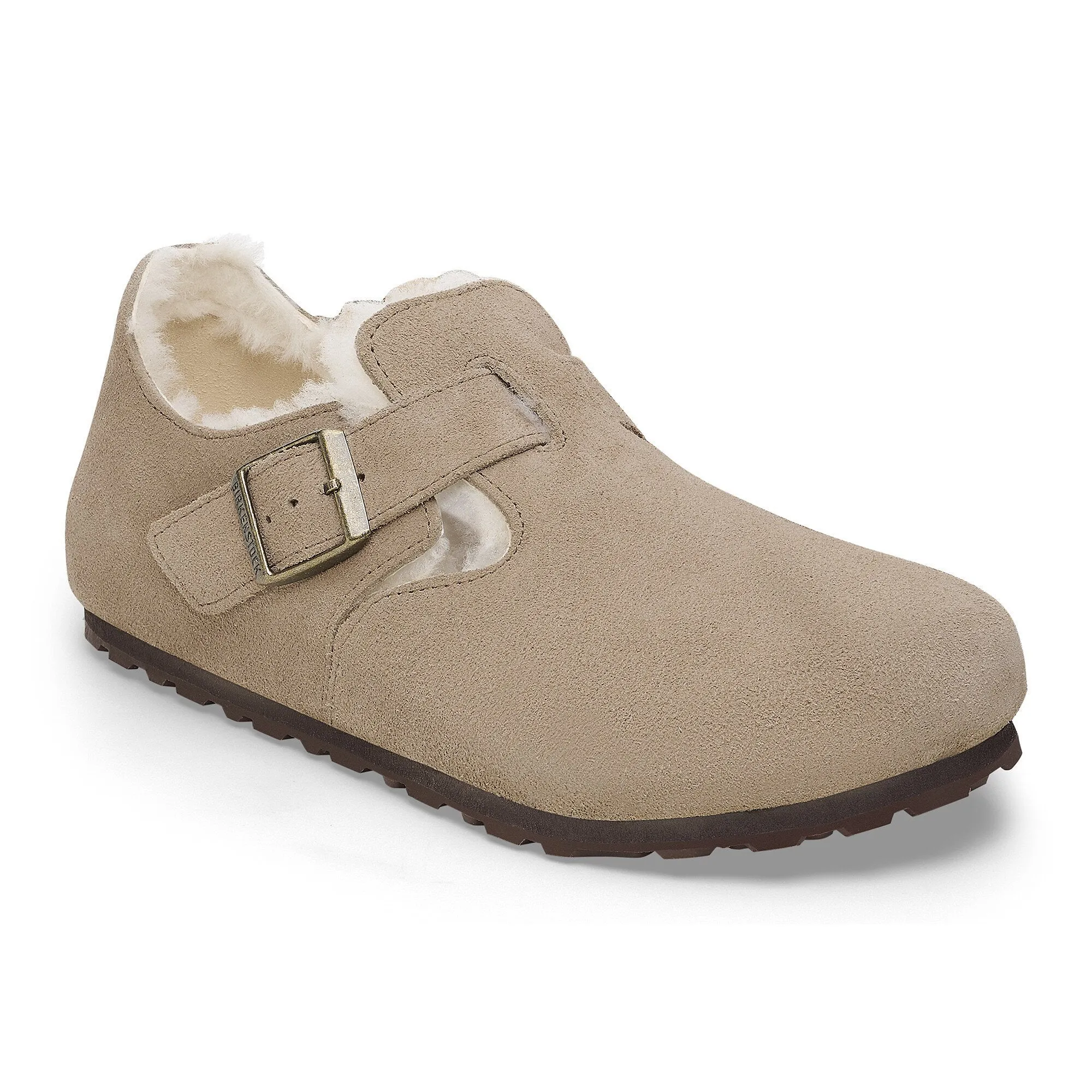 comfortable - fit BIRKENSTOCK LONDON SHEARLING - TAUPE SUEDE
