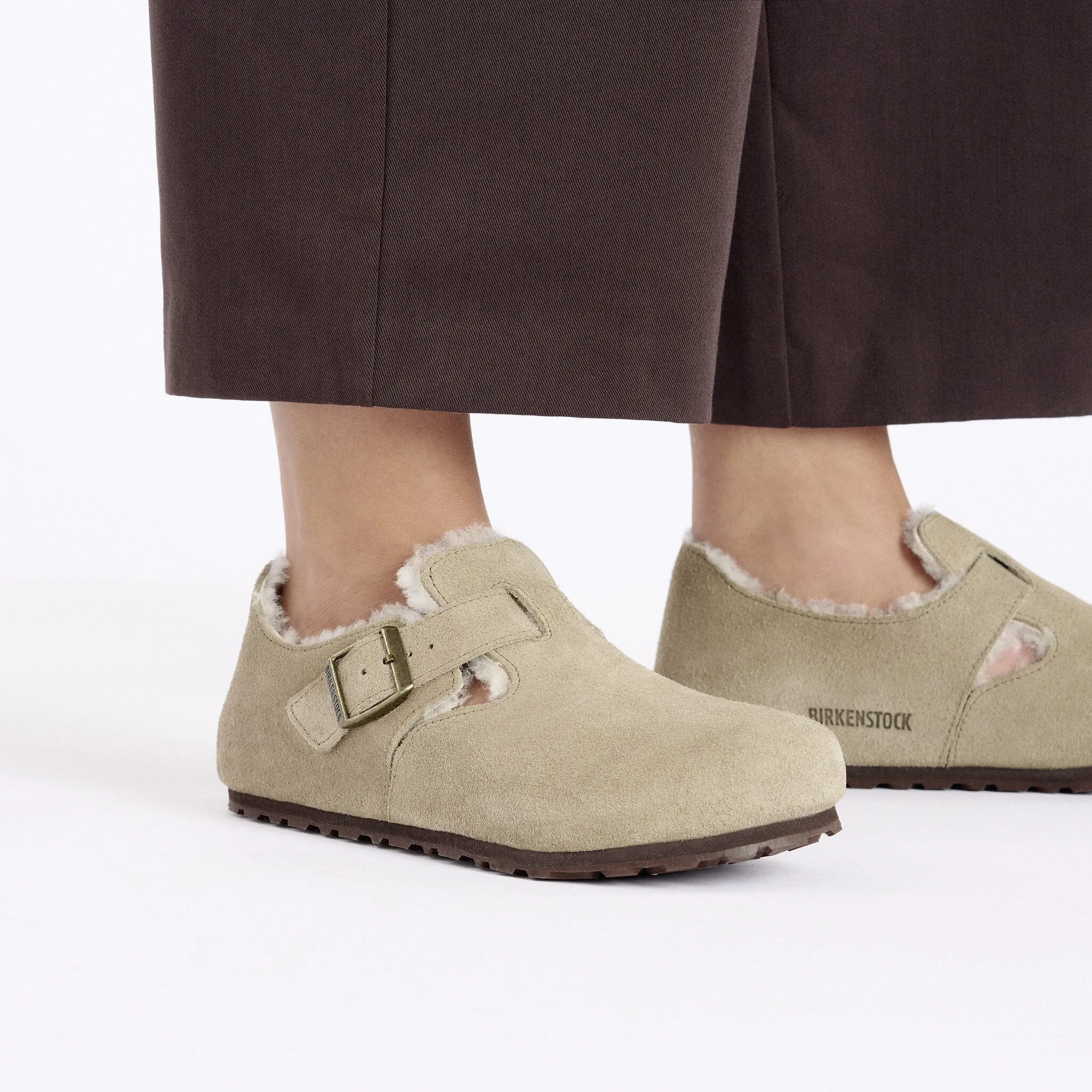 Antimicrobial Lining Fabric mountain - specific functions BIRKENSTOCK LONDON SHEARLING - TAUPE SUEDE
