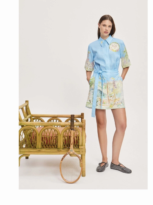 Anouk Mini Dress in Sky DurableWeave