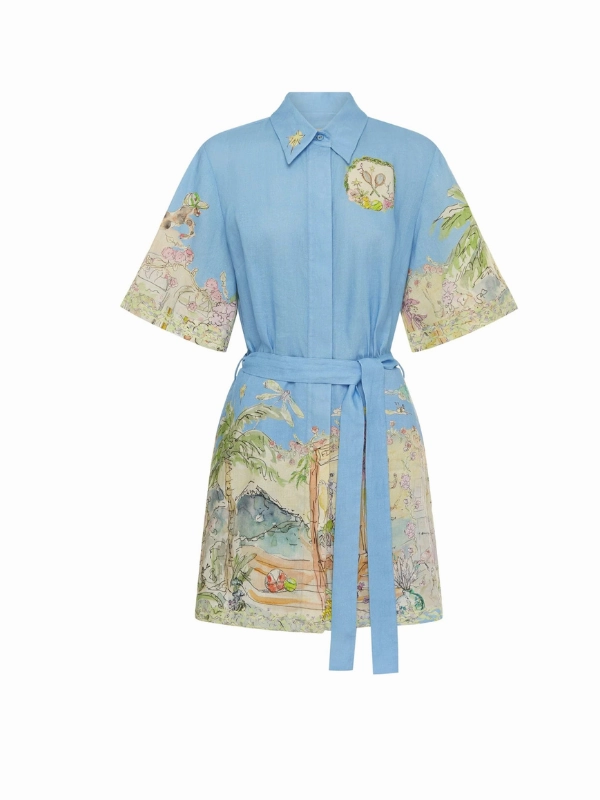 Anouk Mini Dress in Sky OdorControlTech