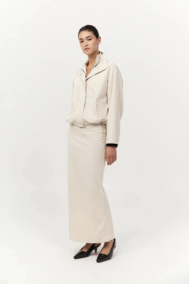 Flight Jacket in Putty Breathable mesh