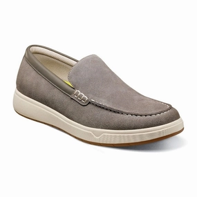 Florsheim Heist Moc Toe Venetian Loafer (Men) - Gray Suede Fresh Glow WideCollarDesign