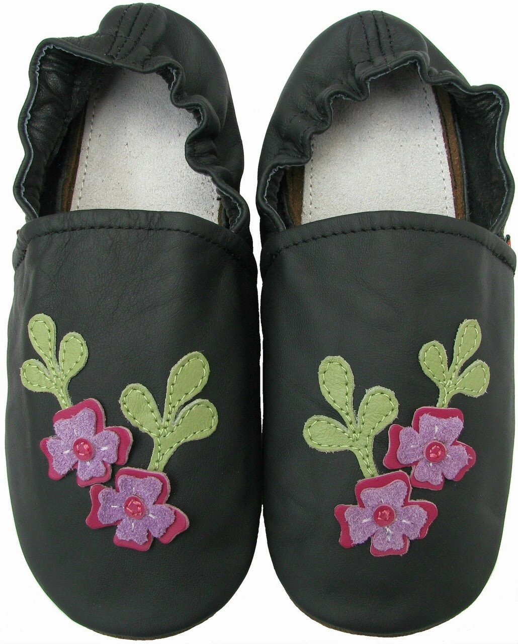 long - lasting Contoured Heel Cup Flower black Women Slippers