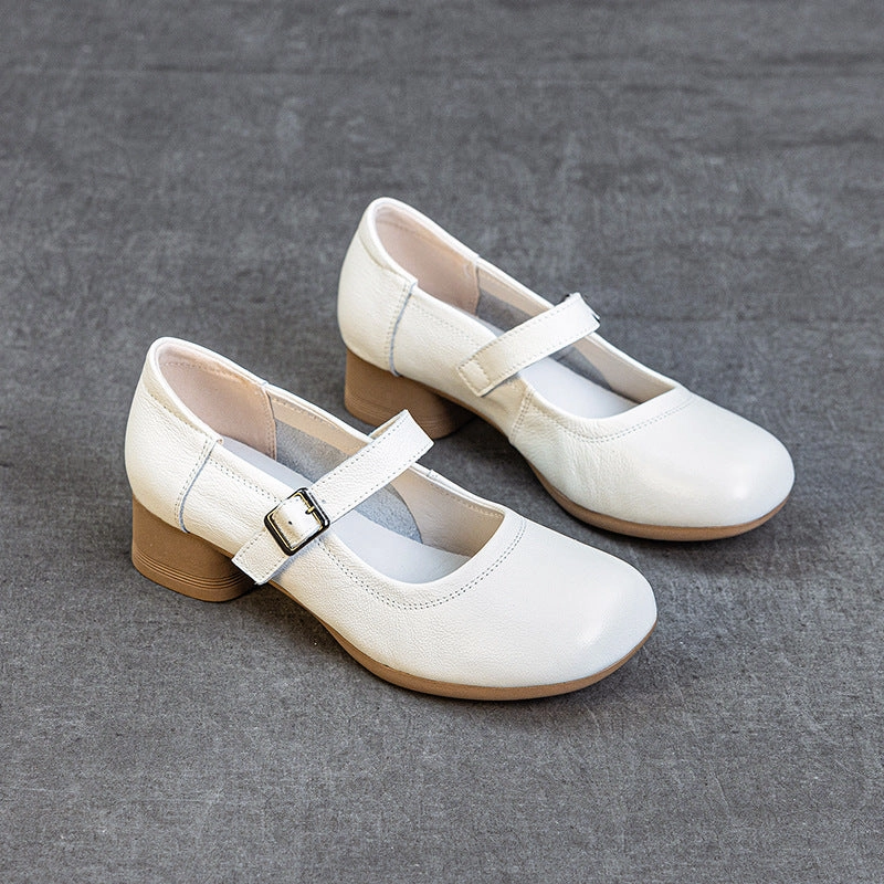 Luxurious design essential Women Genuine Leather Summer Chunky One Straped Sandals