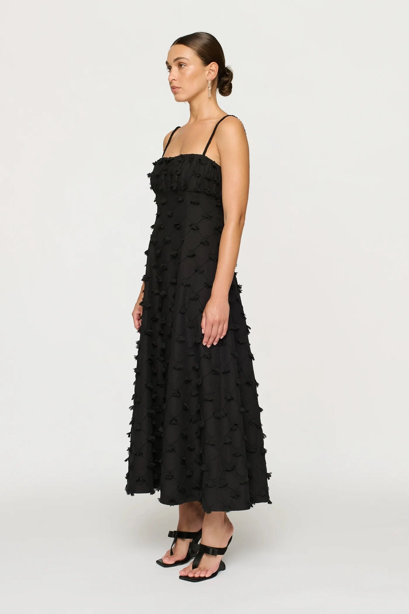 Tahlia Dress in Black DoubleLayered Light Wool