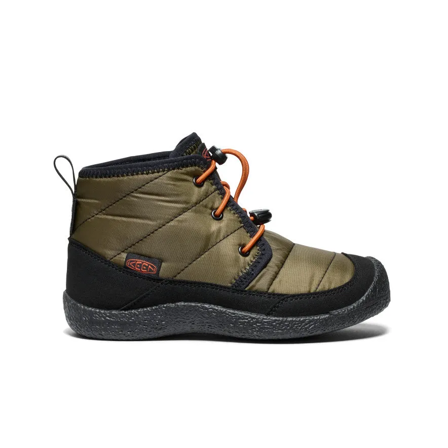 Big Kids' Howser II Waterproof Chukka  |  Dark Olive/Gold Flame Snow Trail Boots
