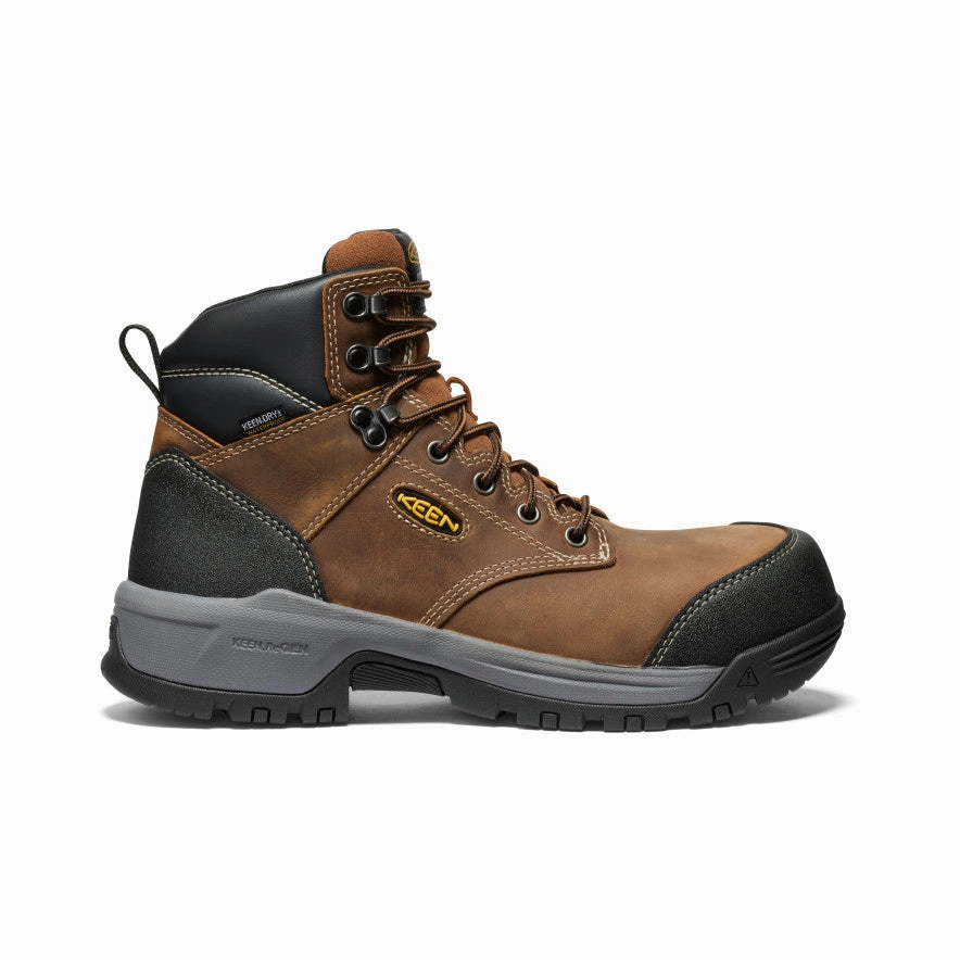 Men's Evanston 6" Waterproof Boot (Carbon Toe)  |  Bison/Black Sturdy Cushioning Comfortable Sole