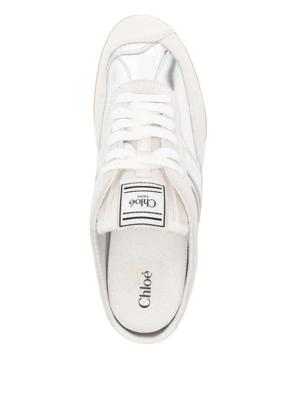 Shock Absorption Midsole Kick Sneaker Mule in Silver