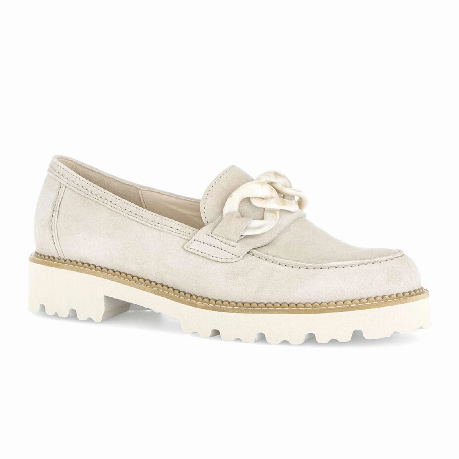 Elegant Waistband Dance Night Gabor 240 Chain Loafer (Women) - Natural Leather