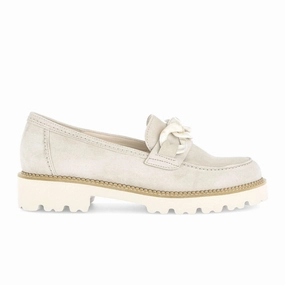 Floral-Pattern Natural Drape Gabor 240 Chain Loafer (Women) - Natural Leather