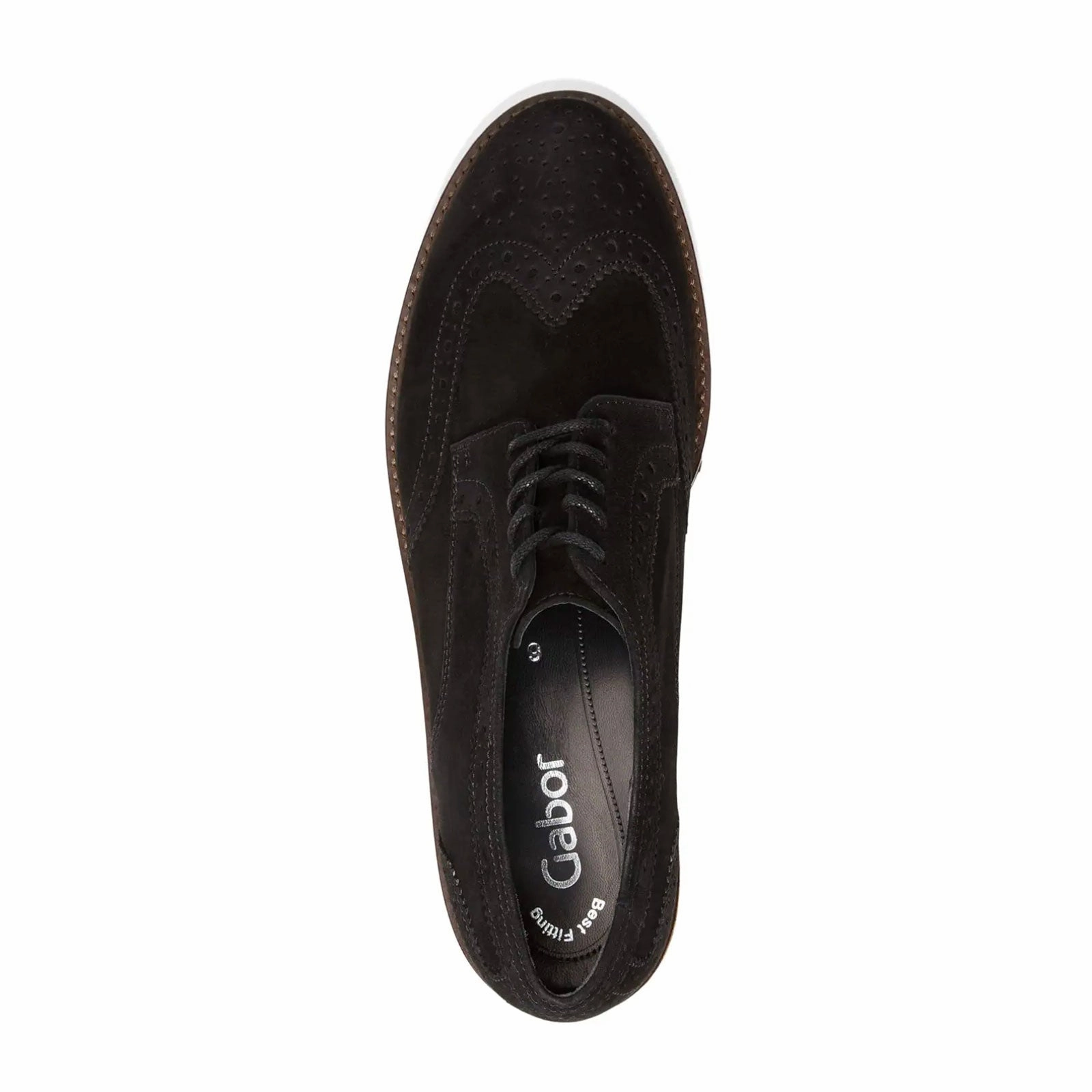 Fine Details Gabor 244 Oxford (Women) - Black Suede