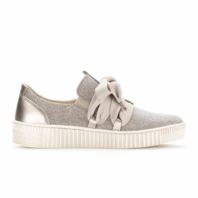 Elastic Fit Chilly Weather Wear Gabor 333 Bow Sneaker (Women) - Rosato Metallic