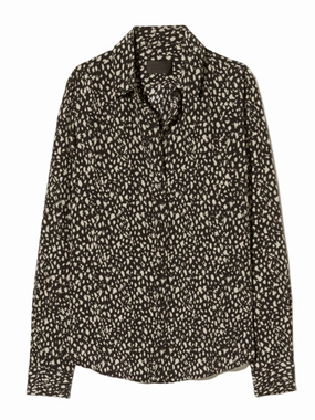 Gaia Slim Shirt in Black/Stone Cheetah Print ThermalRegulating Fabric AdjustableWaist