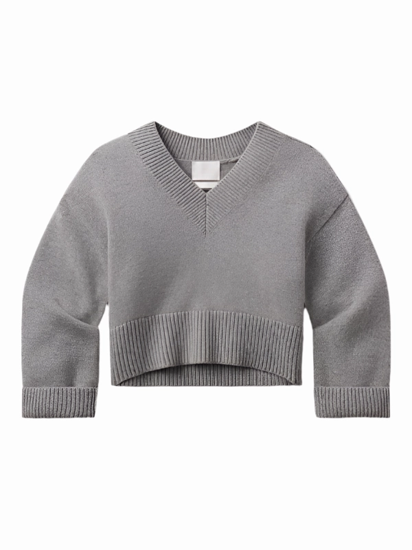 Gazette Puzzle V Neck in Heather Grey Bold Fashion Active Look