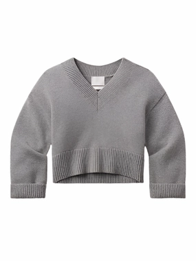 Gazette Puzzle V Neck in Heather Grey Bold Fashion Active Look