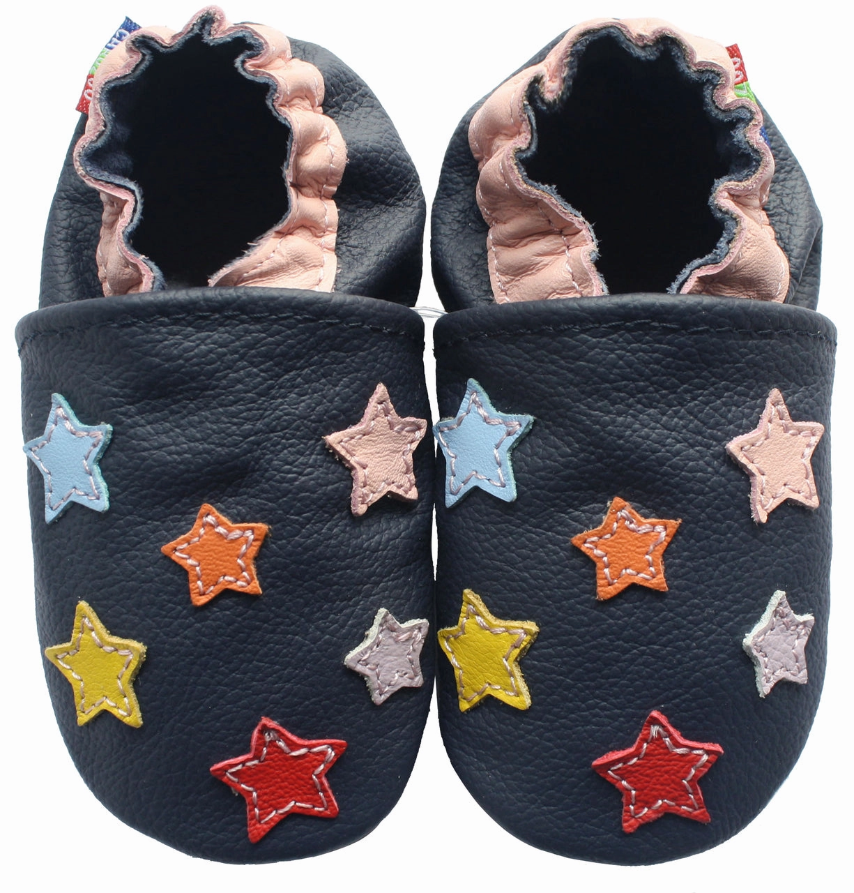 Flexible Grooved Sole Luxurious Touch Colorful Stars Dark blue up to 8 Years Old